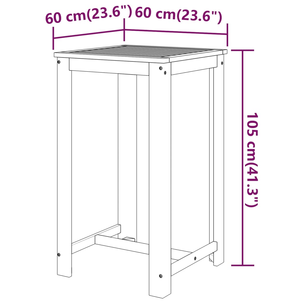 5 pcs conjunto de bar para jardim madeira de acácia maciça