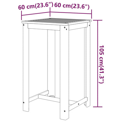 5 pcs conjunto de bar para jardim madeira de acácia maciça