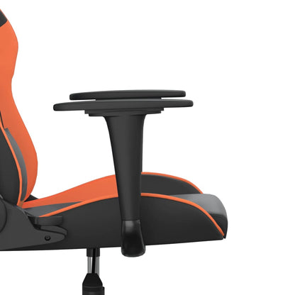 Cadeira gaming massagens couro artificial preto e laranja