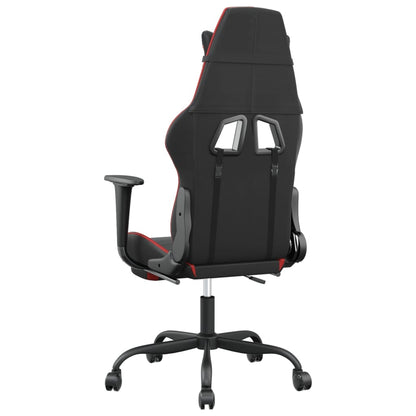 Cadeira gaming massagem + apoio pés couro artif. preto/vermelho