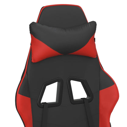 Cadeira gaming massagem + apoio pés couro artif. preto/vermelho