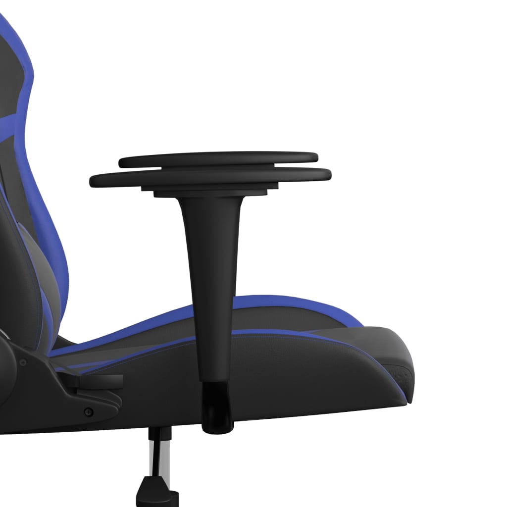 Cadeira gaming de massagens couro artificial preto e azul