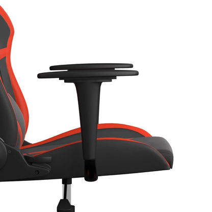 Cadeira gaming massagens couro artificial preto e vermelho