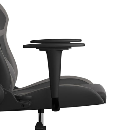 Cadeira gaming massagens couro artificial preto e cinzento