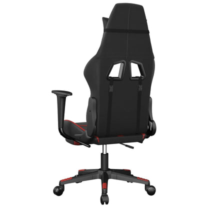 Cadeira gaming massagem + apoio pés couro artif. preto/vermelho