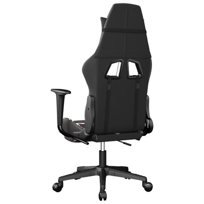 Cadeira gaming massagens apoio pés couro artif preto/camuflagem