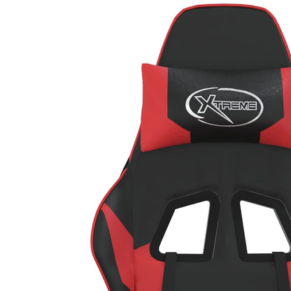 Cadeira gaming massagens couro artificial preto e vermelho