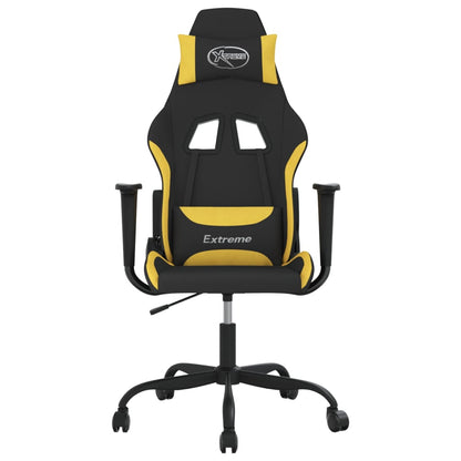 Cadeira gaming de massagens tecido preto e amarelo