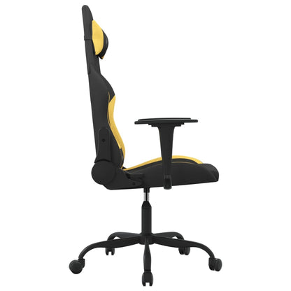 Cadeira gaming de massagens tecido preto e amarelo