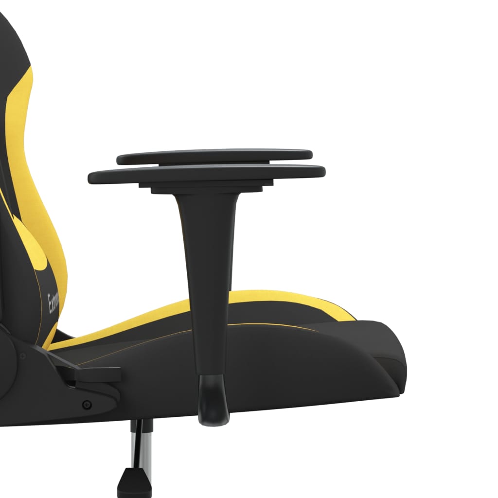 Cadeira gaming de massagens tecido preto e amarelo