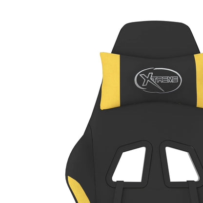 Cadeira gaming de massagens tecido preto e amarelo