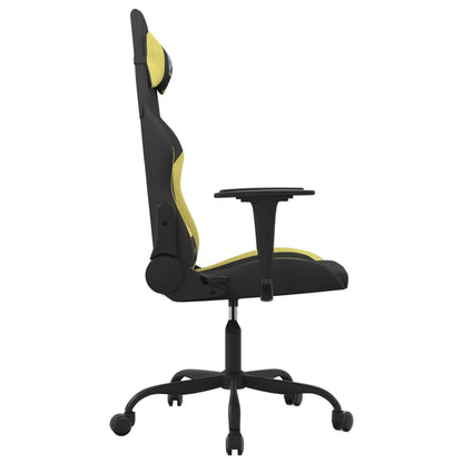 Cadeira gaming de massagens tecido preto e verde-claro