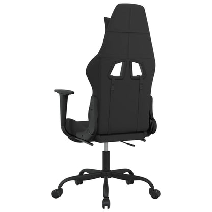 Cadeira gaming de massagem c/ apoio de pés tecido preto