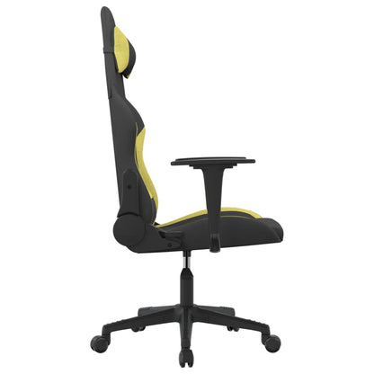 Cadeira gaming de massagens tecido preto e verde-claro