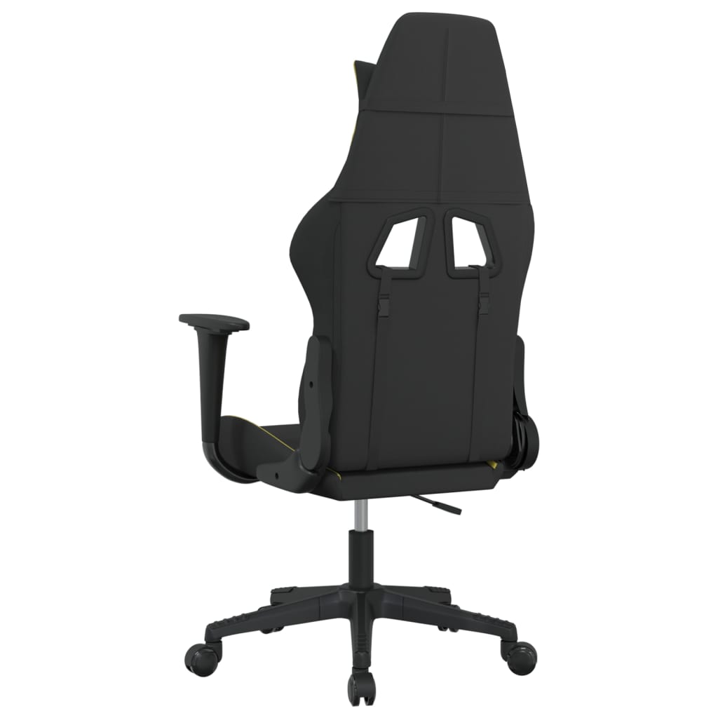 Cadeira gaming de massagens tecido preto e verde-claro