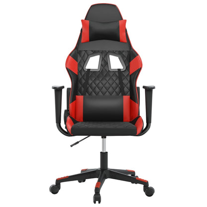 Cadeira gaming massagens couro artificial preto e vermelho