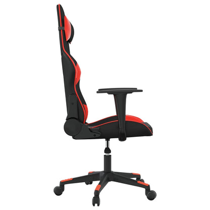 Cadeira gaming massagens couro artificial preto e vermelho