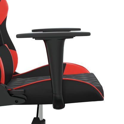 Cadeira gaming massagens couro artificial preto e vermelho