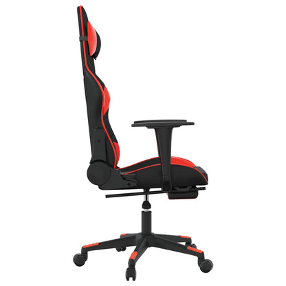 Cadeira Gaming Duty Reclinável com Massagens e Apoio de Pés em Couro Artificial - Preto/Vermelho - Design Moderno