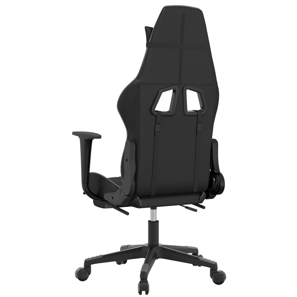 Cadeira Gaming Duty Reclinável com Massagens e Apoio de Pés em Couro Artificial - Preto/Cinzento - Design Moderno