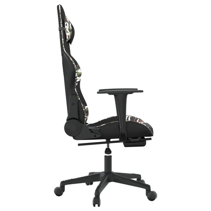 Cadeira Gaming Duty Reclinável com Massagens e Apoio de Pés em Couro Artificial - Preto/Camuflagem - Design Moderno