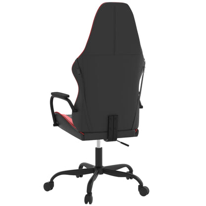 Cadeira gaming massagens couro artificial preto e vermelho