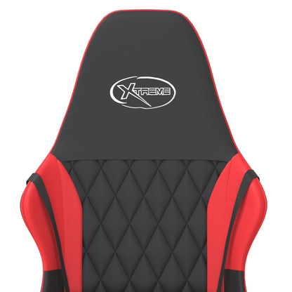 Cadeira gaming massagens couro artificial preto e vermelho