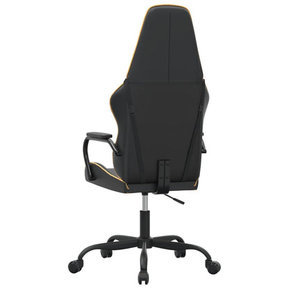 Cadeira Gaming com Massagens e Altura Ajustável em Couro Artificial - Dourado e Preto - Design Moderno