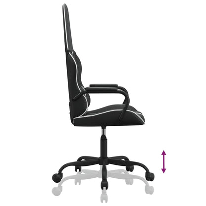 Cadeira gaming massagens couro artificial branco e preto