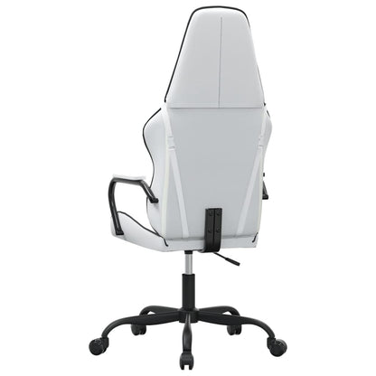 Cadeira gaming massagens couro artificial preto e branco