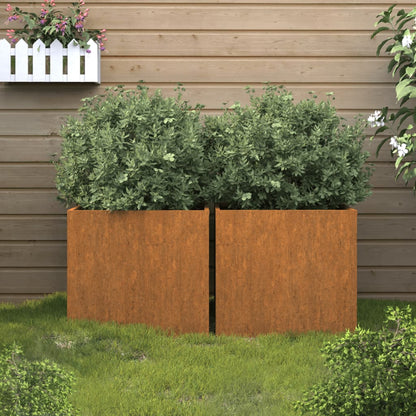 Vasos/floreiras 2 pcs 42x40x39 cm aço corten