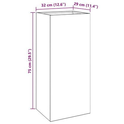 Vaso/floreira 32x27,5x75 cm aço corten