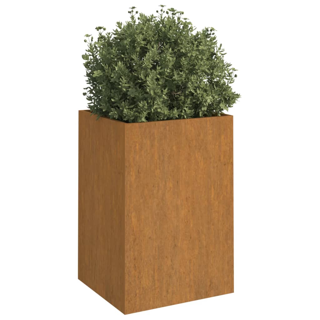 Vaso/floreira 42x38x75 cm aço corten