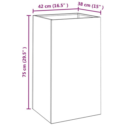 Vaso/floreira 42x38x75 cm aço corten