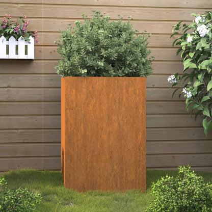 Vaso/floreira 42x38x75 cm aço corten