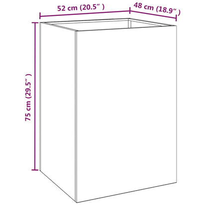 Vaso/floreira 52x48x75 cm aço corten