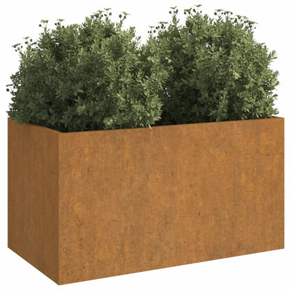 Vaso/floreira 62x30x29 cm aço corten