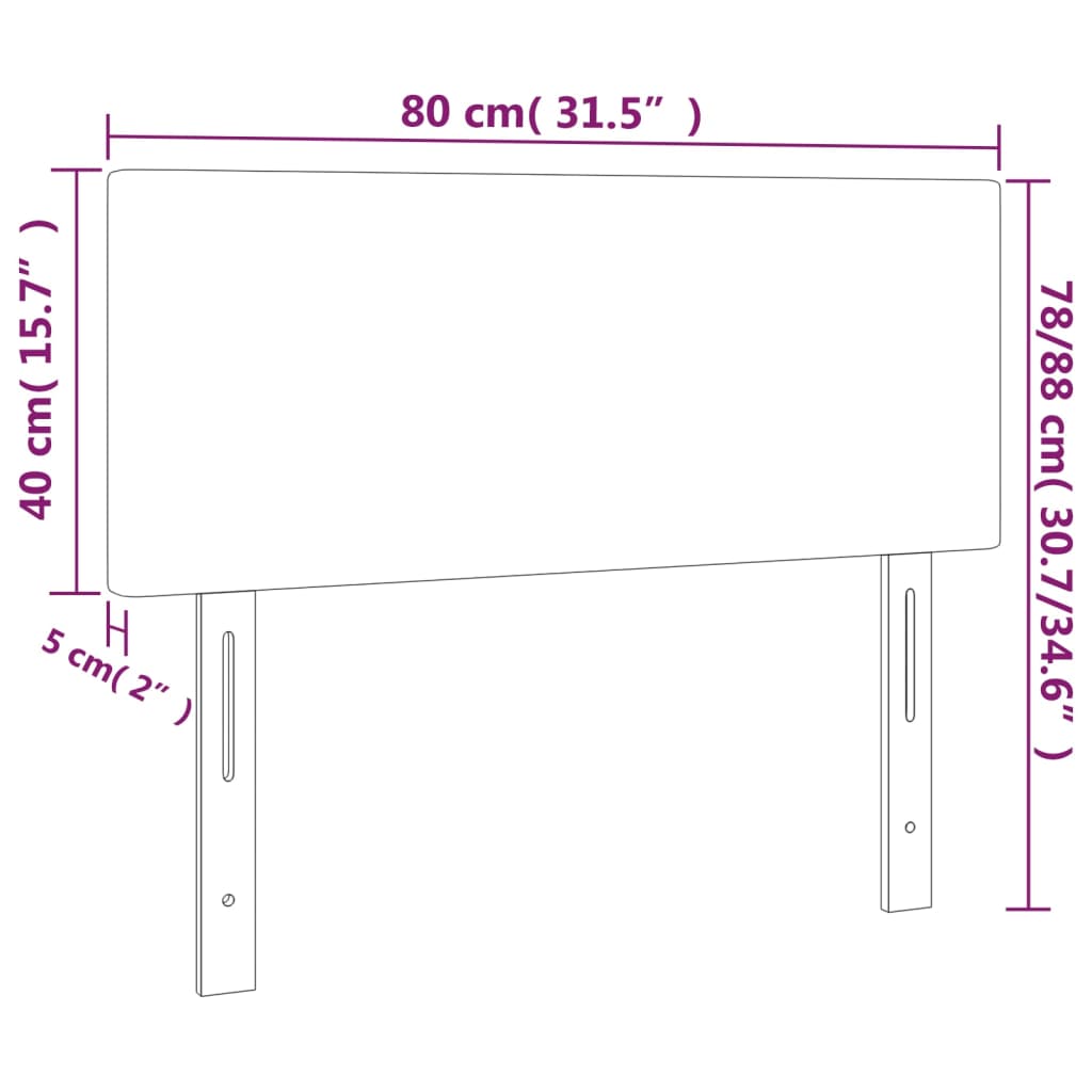 Cabeceira de cama tecido 80x5x78/88 cm cinzento-escuro