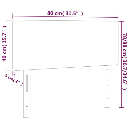 Cabeceira de cama tecido 80x5x78/88 cm cinzento-escuro