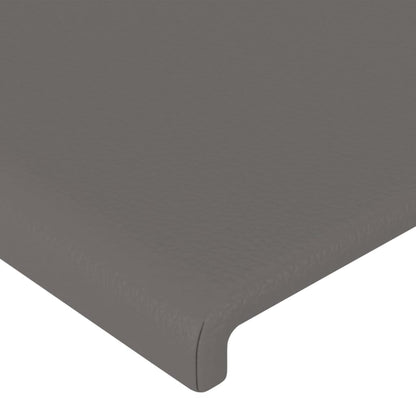 Cabeceira de cama couro artificial 80x5x78/88 cm cinzento