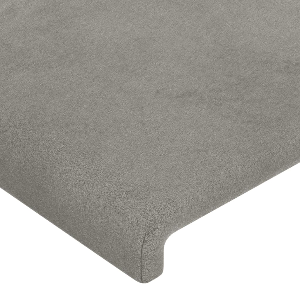 Cabeceira de cama veludo 80x5x78/88 cm cinzento-claro