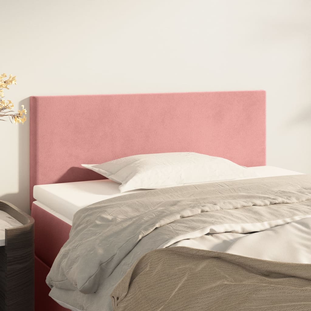 Cabeceira de cama veludo 80x5x78/88 cm rosa