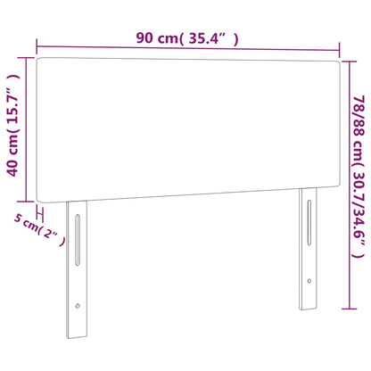 Cabeceira de cama tecido 90x5x78/88 cm cinzento-claro