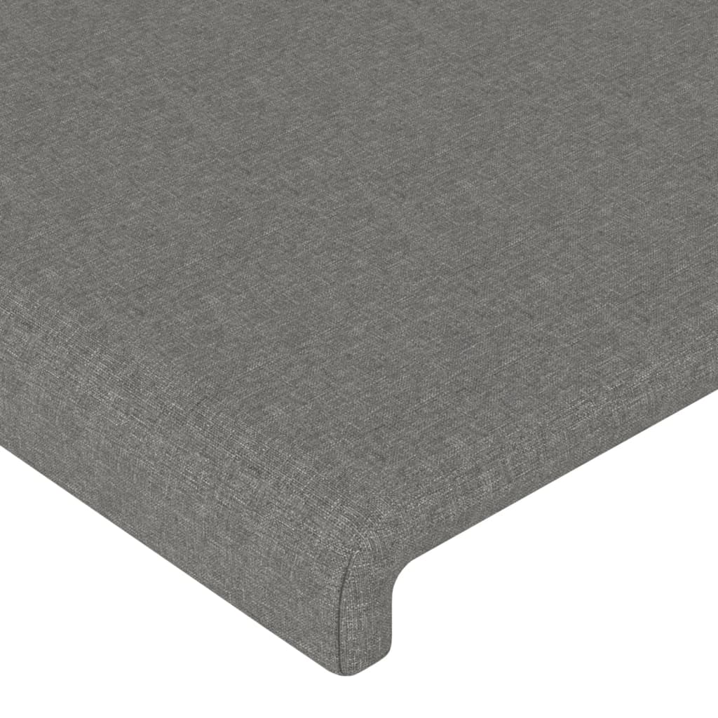 Cabeceira de cama tecido 90x5x78/88 cm cinzento-escuro