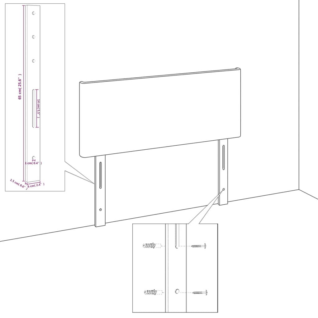 Cabeceira de cama tecido 90x5x78/88 cm cinzento-acastanhado