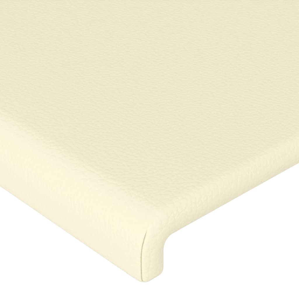 Cabeceira de cama couro artificial 90x5x78/88 cm creme