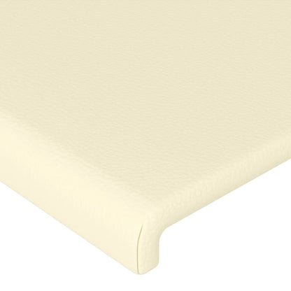 Cabeceira de cama couro artificial 90x5x78/88 cm creme