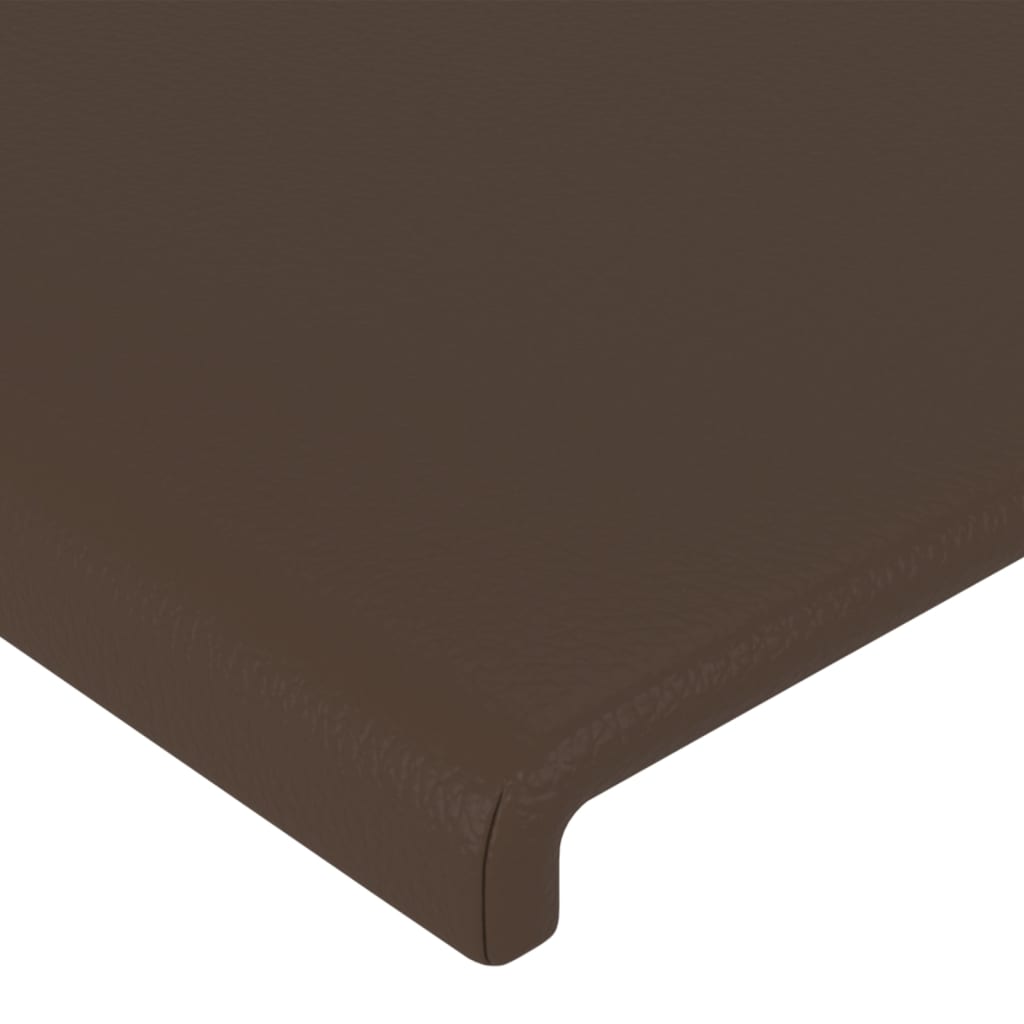 Cabeceira de cama couro artificial 90x5x78/88 cm castanho