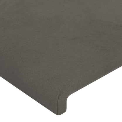 Cabeceira de cama veludo 90x5x78/88 cm cinzento-escuro