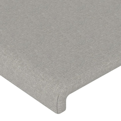 Cabeceira de cama tecido 100x5x78/88 cm cinzento-claro